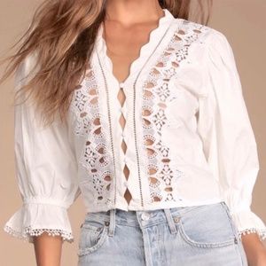 NWT Free People Puff Sleeve Blouse